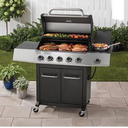 Grill 5 Burner Propane Gas Grill with Side Burner, New in Box 