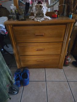 3 drawer dresser and mirror.