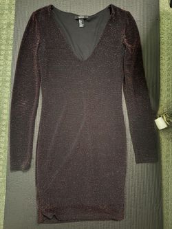 Vestido Negro Talla Chica Stretch Con Destellos Rojos Forever 21