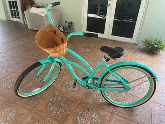 Huffy Teal Beach Cruiser Bike with Basket