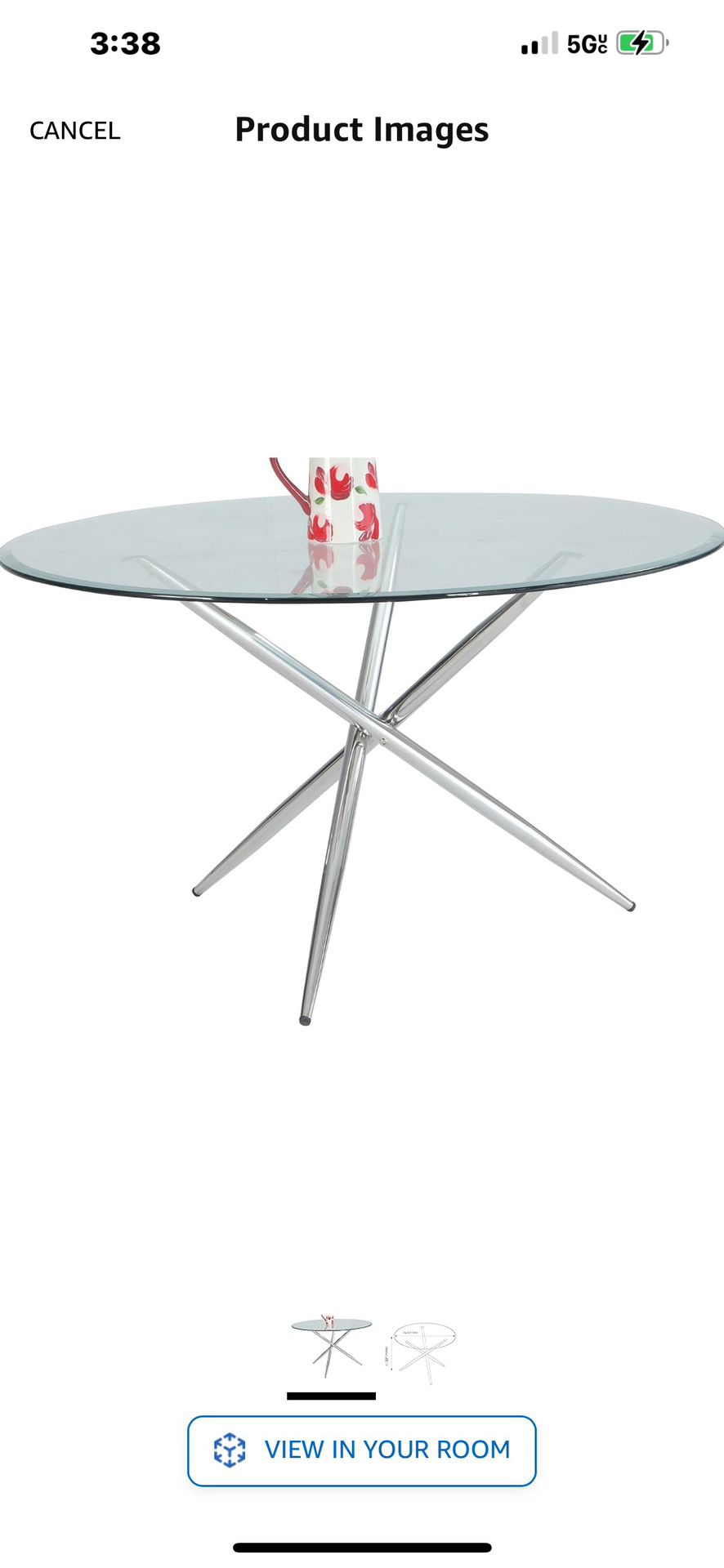 Milan Patience Round Glass Dining Table