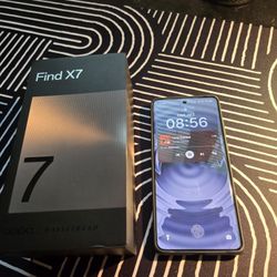Oppo Find X7 (China) model PHZ110- Unlocked - 256GB - White/Blue Leather