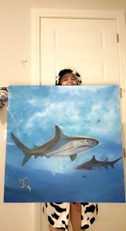 Original Painting “Shark In The Water” 💦 🦈💦