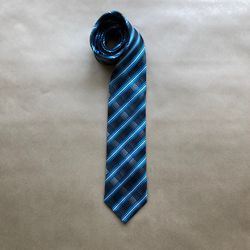 Blue and Grey striped Tie