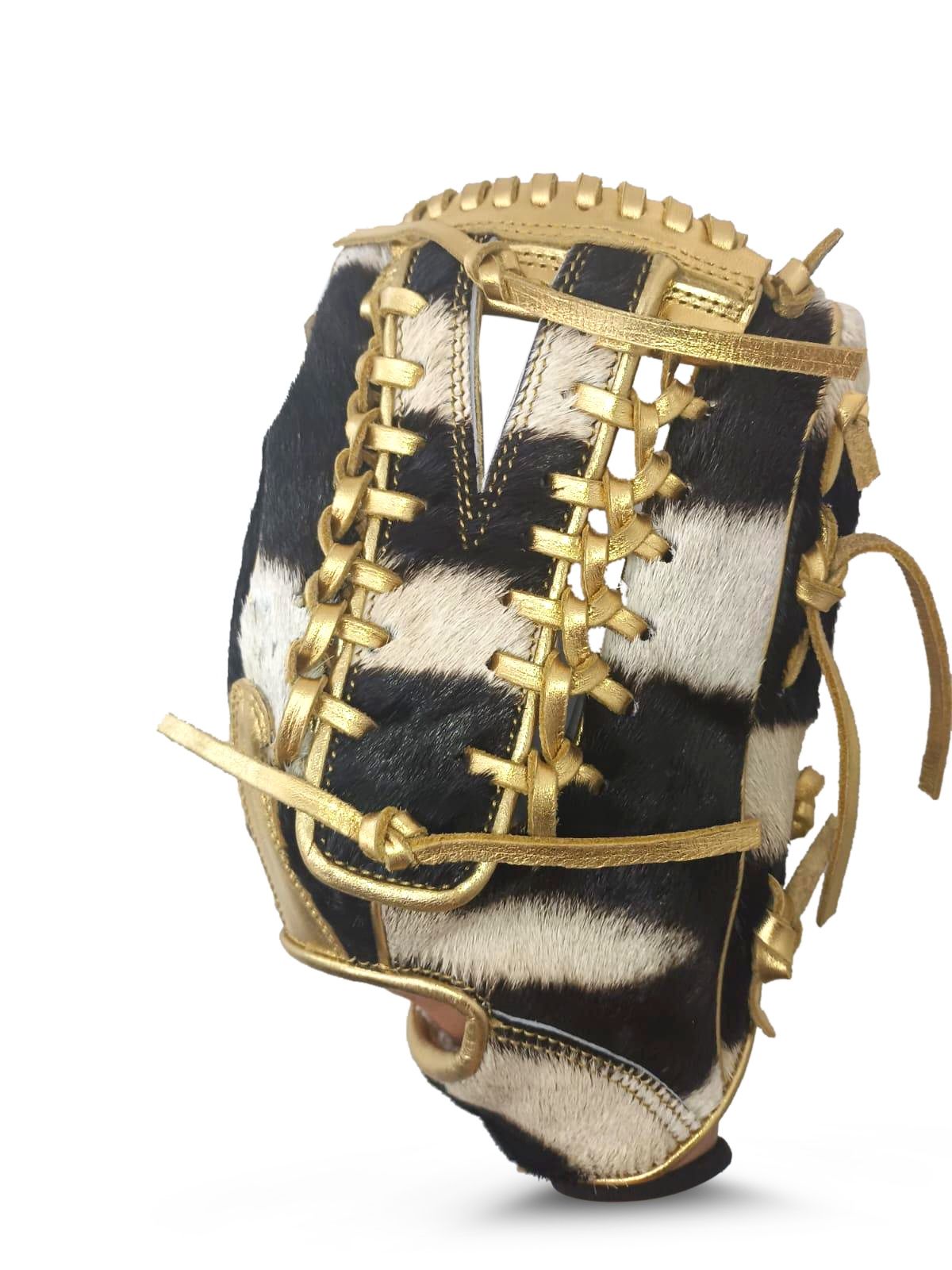 Zebra Leather Baseball Glove