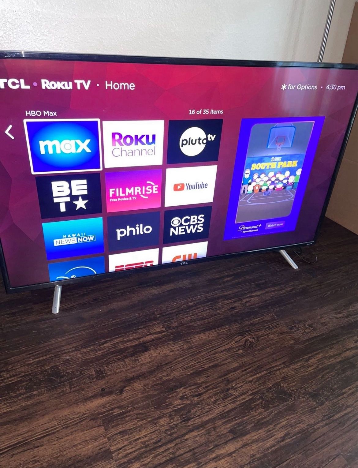 43”TCL ROKU 4K 2160p UHD Smart Tv HDR
