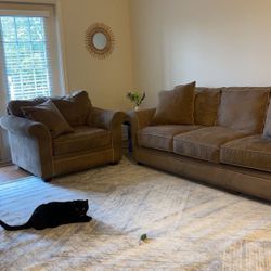 Beige Couch With Love Seat