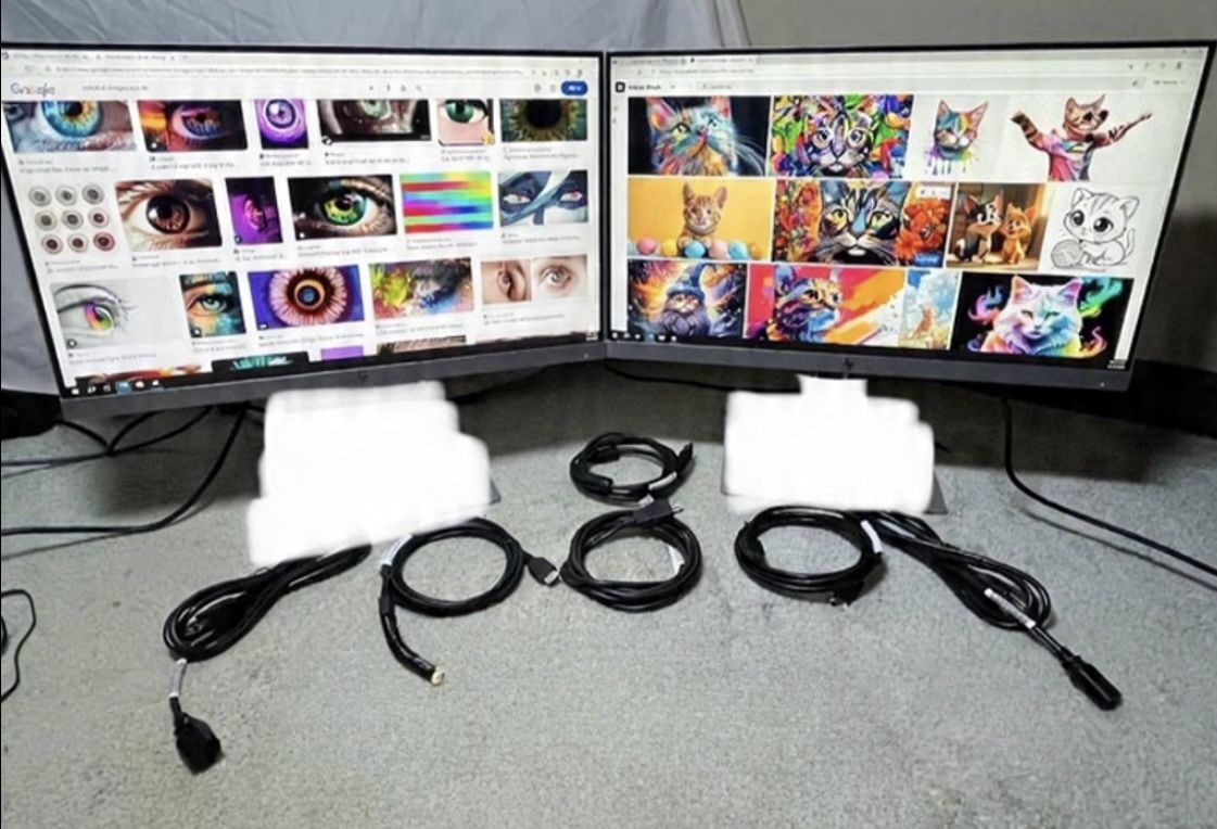 Two HP 22” Monitors + All Cables