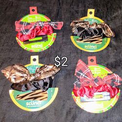 Scunci 3pc Scrunchies and Barrette
