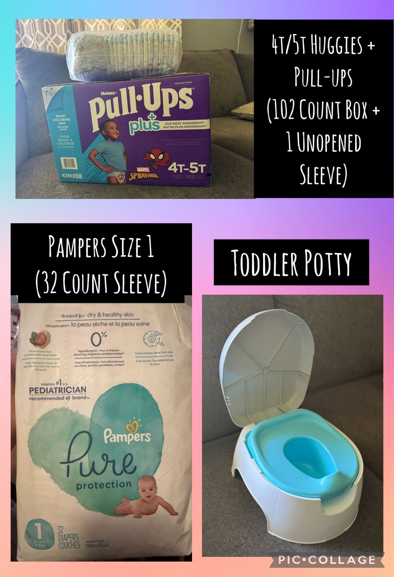 DIAPERS PULL-UPS POTTY TOILET 
