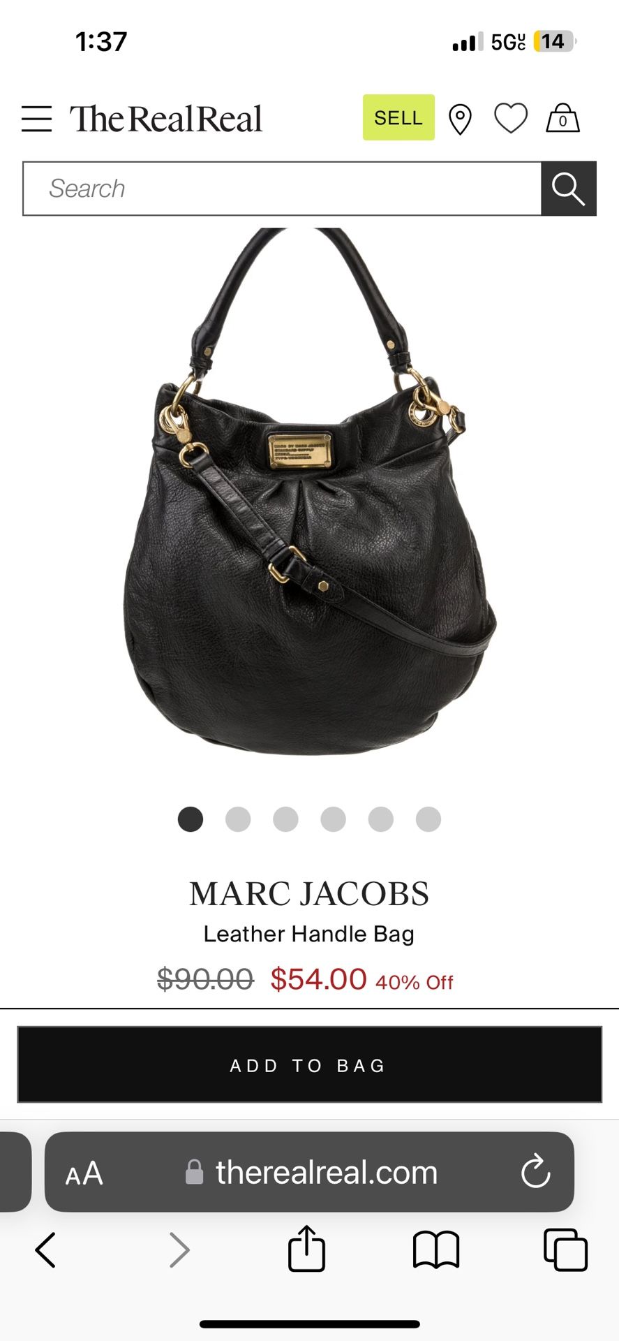 Vintage Marc Jacobs Black Leather Bag