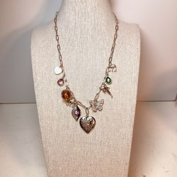 Loft Signed Goldtone Charm Necklace 