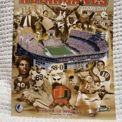 Miami Hurricane vs Virginia Football Program 
