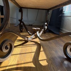 Marble table Iron Cast Frame