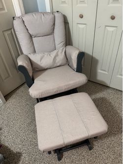 Rocker w footstool and pillow