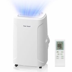 12000 BTU Quiet Portable Air Conditioners For Room Cools Up To 590 Sq.Ft, With Dehumidifier, Fan, Remote Control, Sleep Mode, 24H Timer, Dual Motor Co