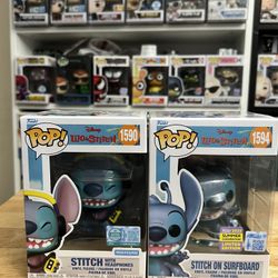 2 LIMITED EDITION Stitch Funko Pops Surfboard Headphones 1(contact info removed) Disney Movies
