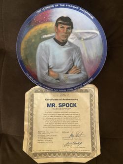 Porcelain Collection Plates Star Trek Mr. Spock