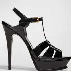 Saint Laurent - Tribute Patent Platform Sandals (Black)