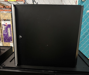 2 Small Black Metal Storage Cabinets ā 24"W x 19"H x 12"D