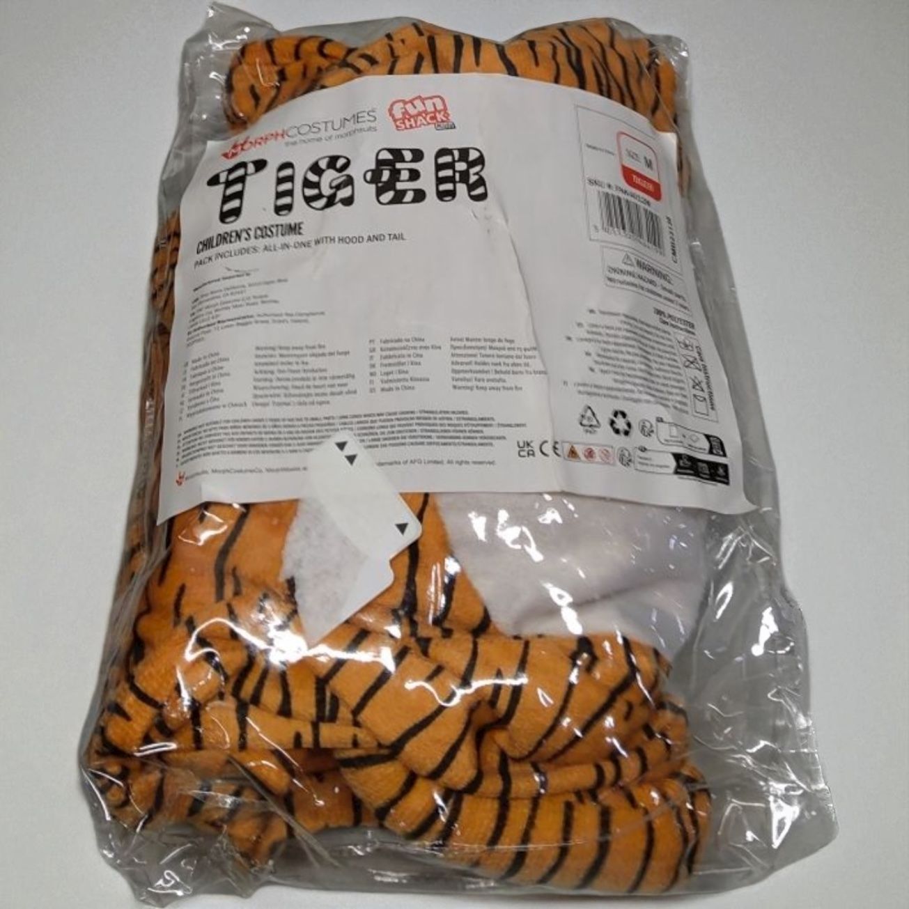 Kids Tiger Costume Boys Girls Animal Big Cat Jumpsuit Halloween Medium