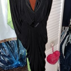 Black Dress Attached Is A Scarf 