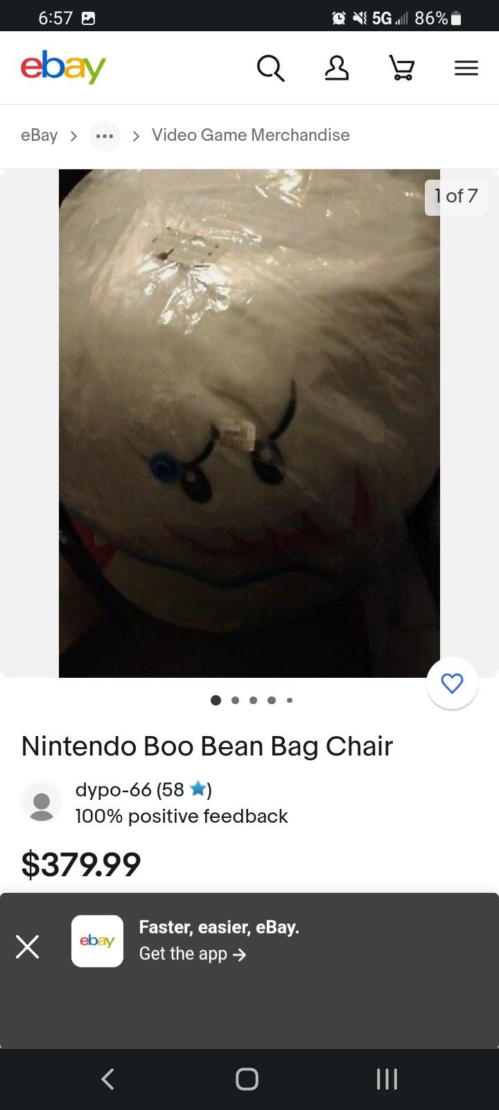 Super Nintendo Mario Boo Bean Bag Chair for Sale in Mcfarland CA OfferUp