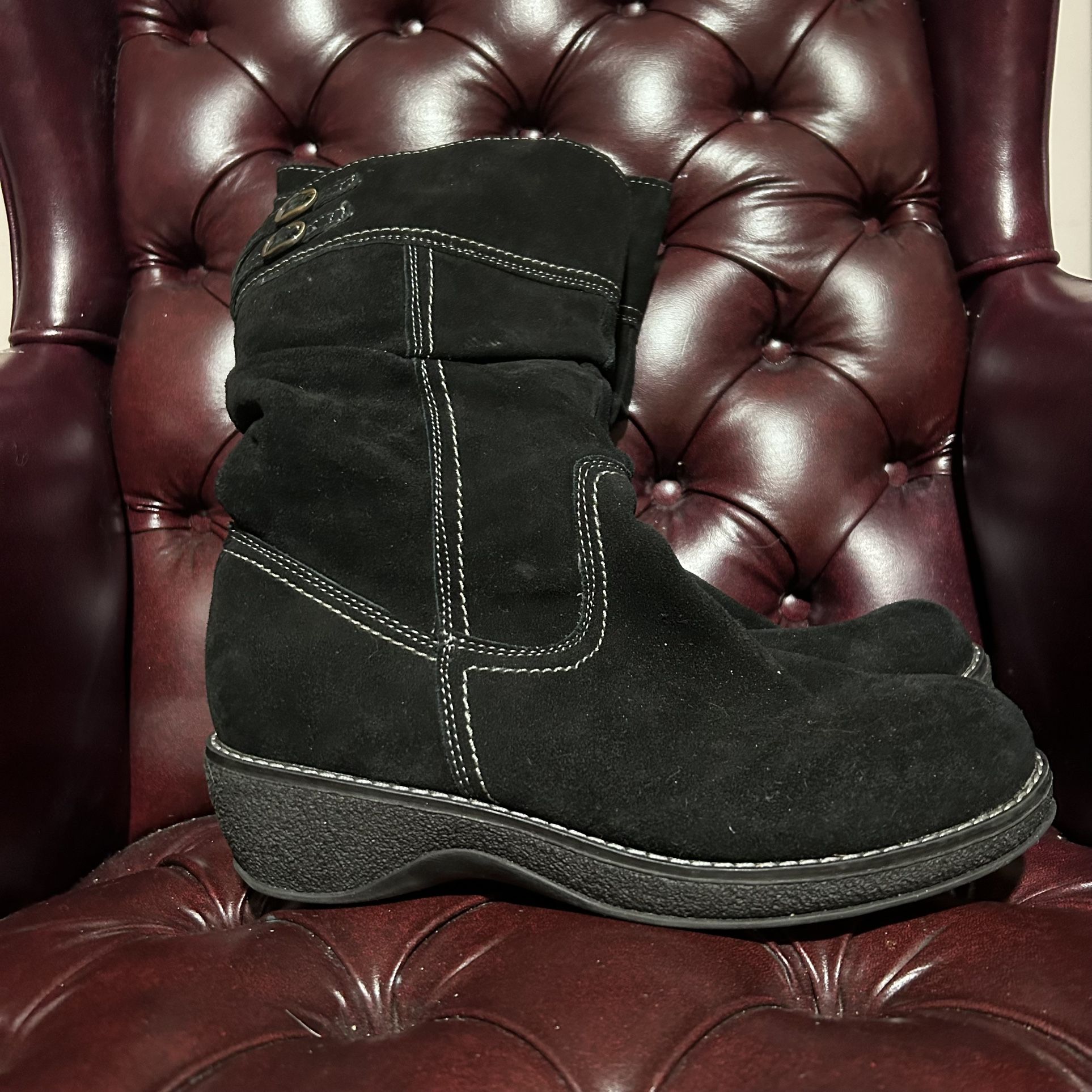 Black Suede Boots - Size 10