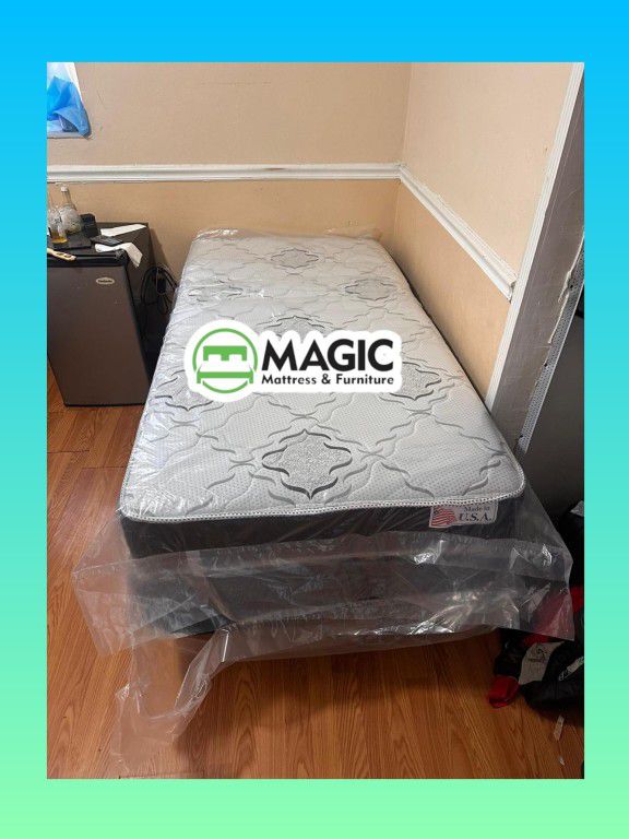 Twin size semi firm with box spring 
