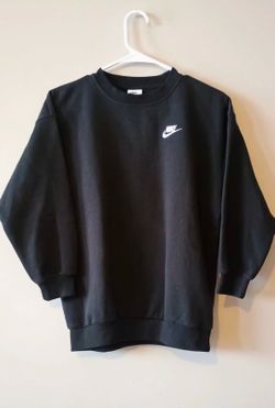 Nike Club Fleece Oversized Baggy Crewneck – Cozy Black Pullover Medium