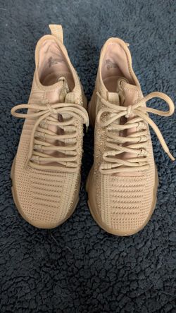 Steve Madden Women's Maxima Tan Glitter Embellished Sneaker Shoes Size 8.5-NEW