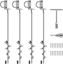 4 Pack Multi-Purpose Ground Anchors Screws