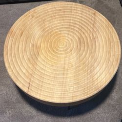 Modern Farmhouse Round Natural Finish Coffee Table 