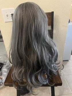 Wig Synthetic Grey 24” Long Hair 