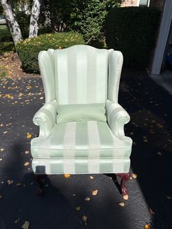 Custom Ethan Allen Queen Anne style wing chairs