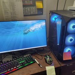 Gaming Computer with RGB Fans Intel Core (contact info removed), 16gb Ram, Radeon RX 580 8GB Graphics , 256gb SSD + 1TB HDD, Windows 10 Home .