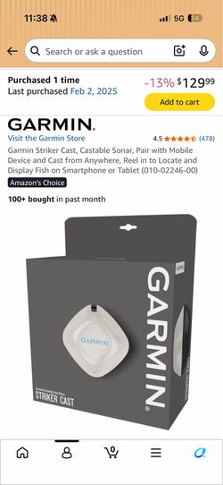 Garmin Striker Cast Sonar