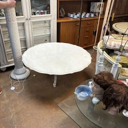 Marble Coffee Table White Round  