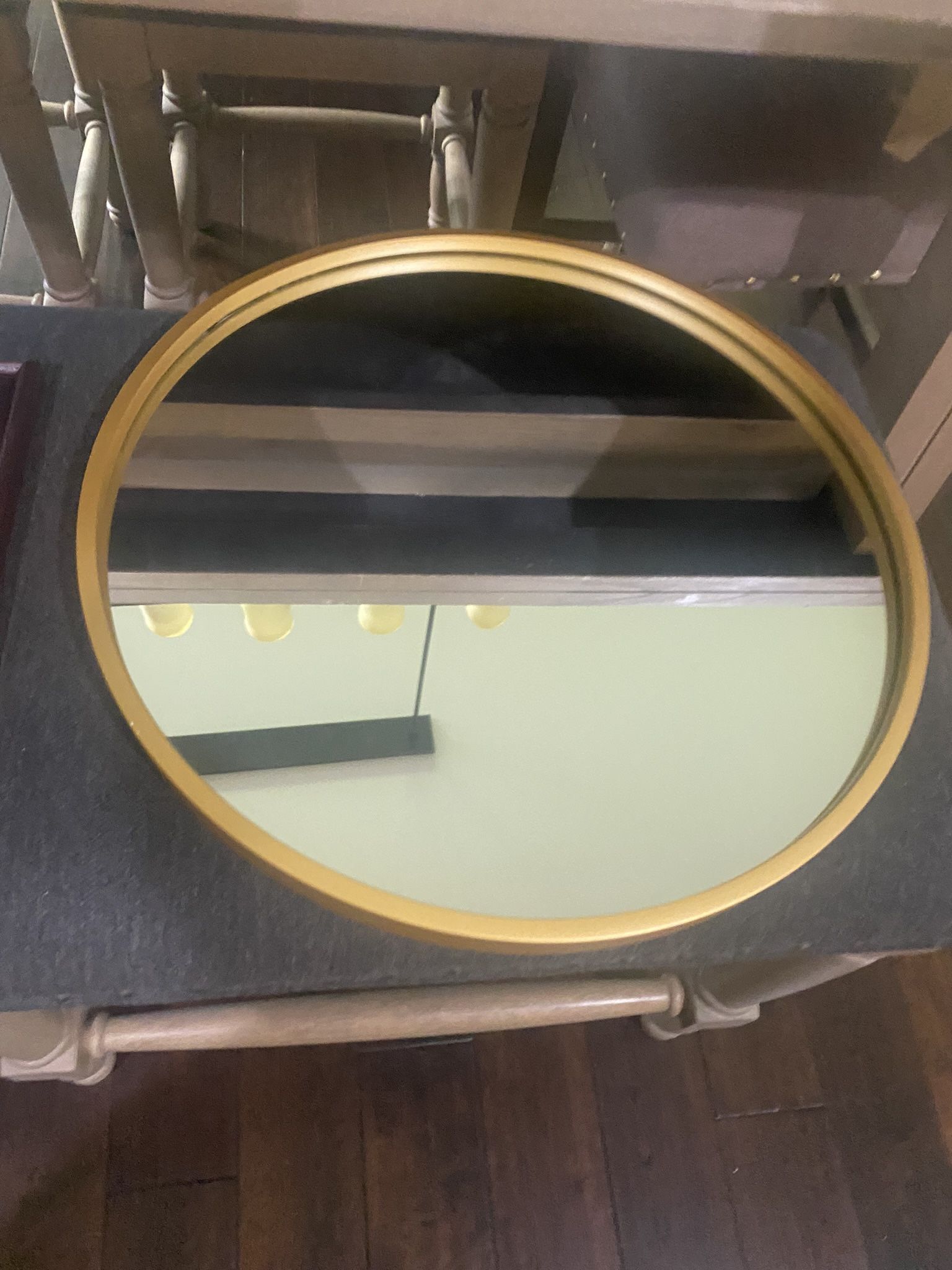 Mirror, Pottery Barn Wall Lamps, Oriental Rug, Headboard