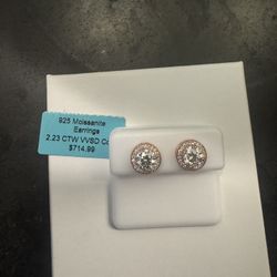 Moissanite  2.23 CTW VVS Earrings  ( 18 k Gold )
