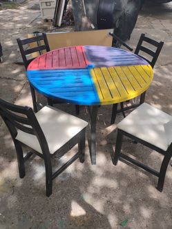 Colorful patio table