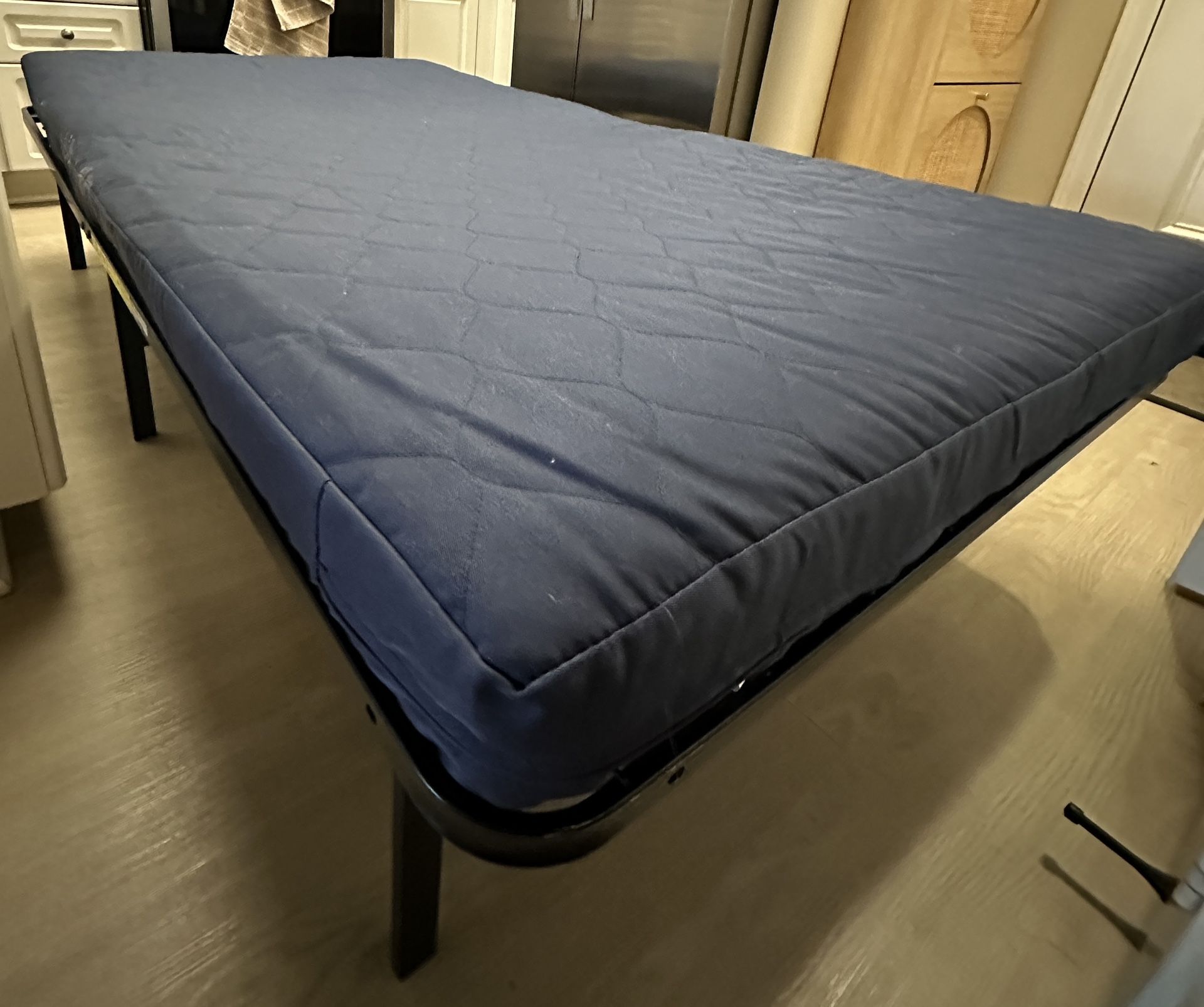 Twin Size Foldable Metal Bed Frame With Foldable Mattress