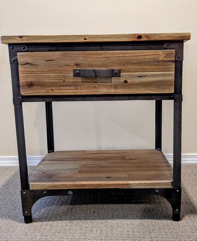 World Market Nightstand With Drawer Industrial Look