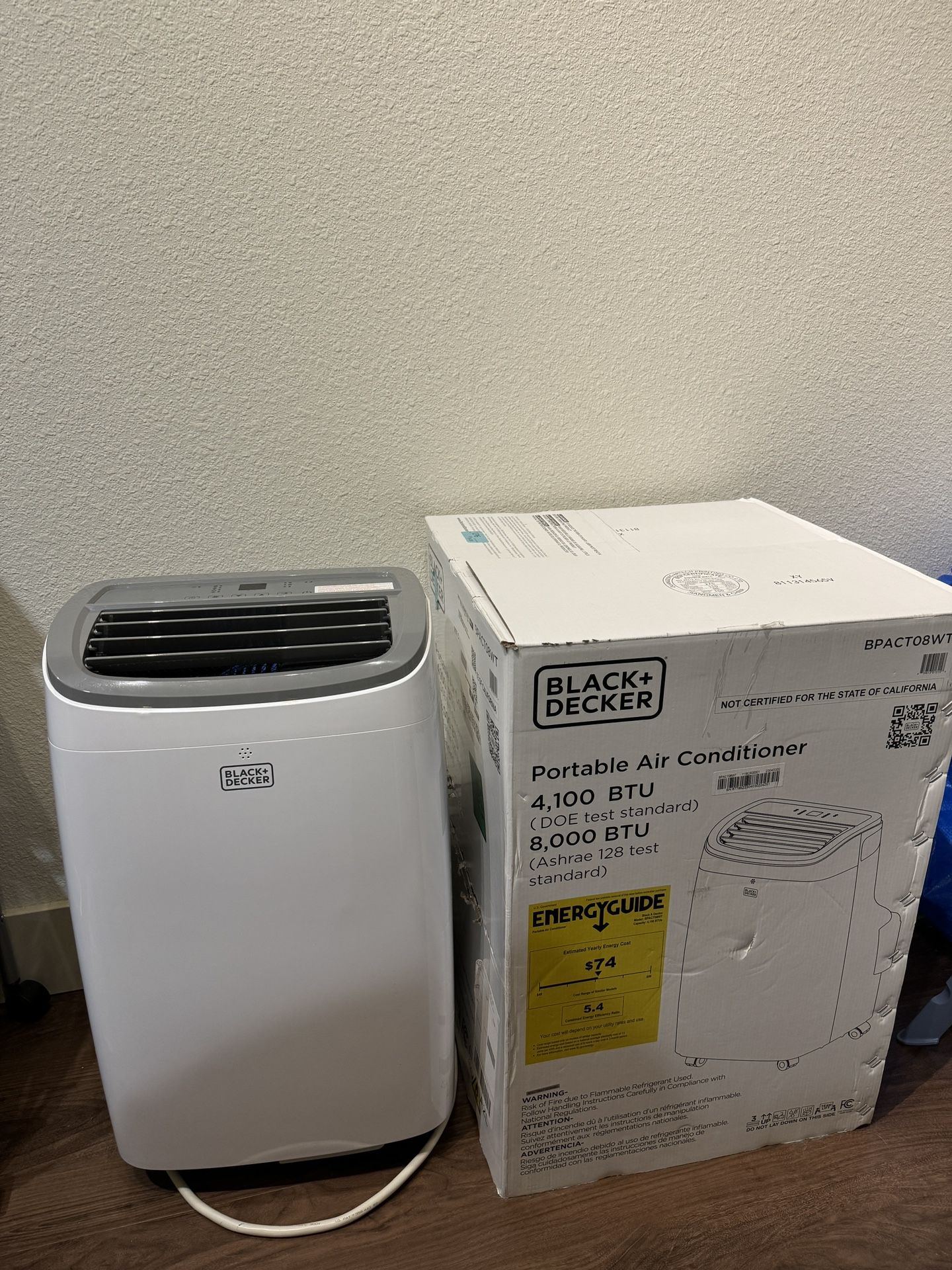 Portable Air Conditioner (AC) - Black Decker 8,000 BTU