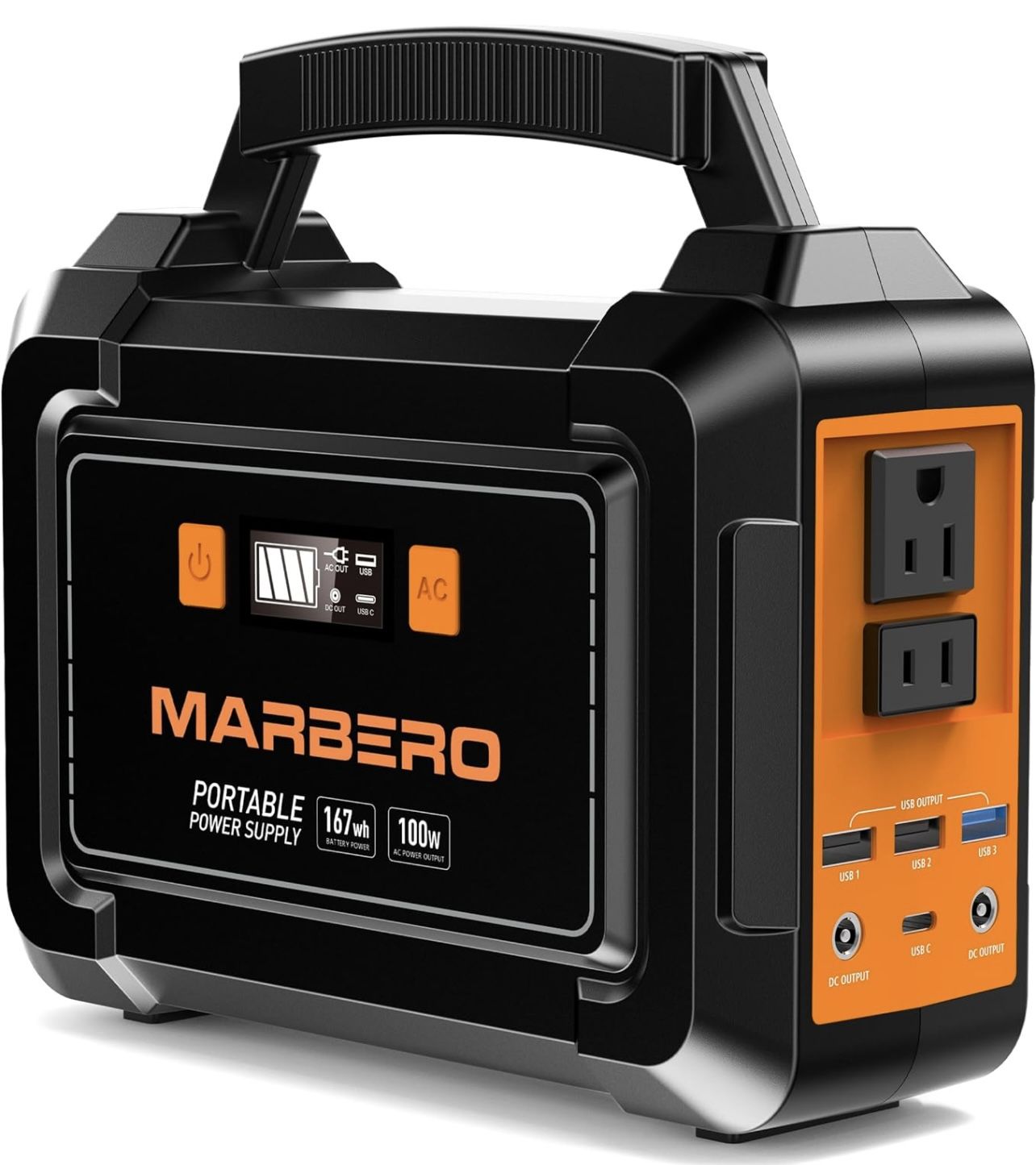 MARBERO Portable Power Station 100W Generator 167Wh, Battery Power Supply - NWT