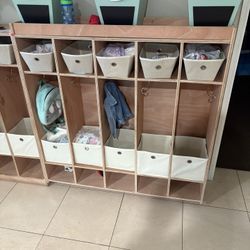 5-section School Storage Locker, wooden 