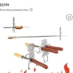 Guy And Girl  hotDog Roasting skewers Tools 
