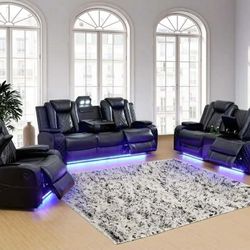 💥FREE DELIVERY💥Brand New POWER, LED, USB  3PC Reclining Sofa Loveseat Chair Set