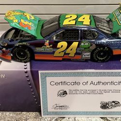RARE 2004 Jeff Gordon 1/24 Foundation / Sesame Street color chrome diecast car w