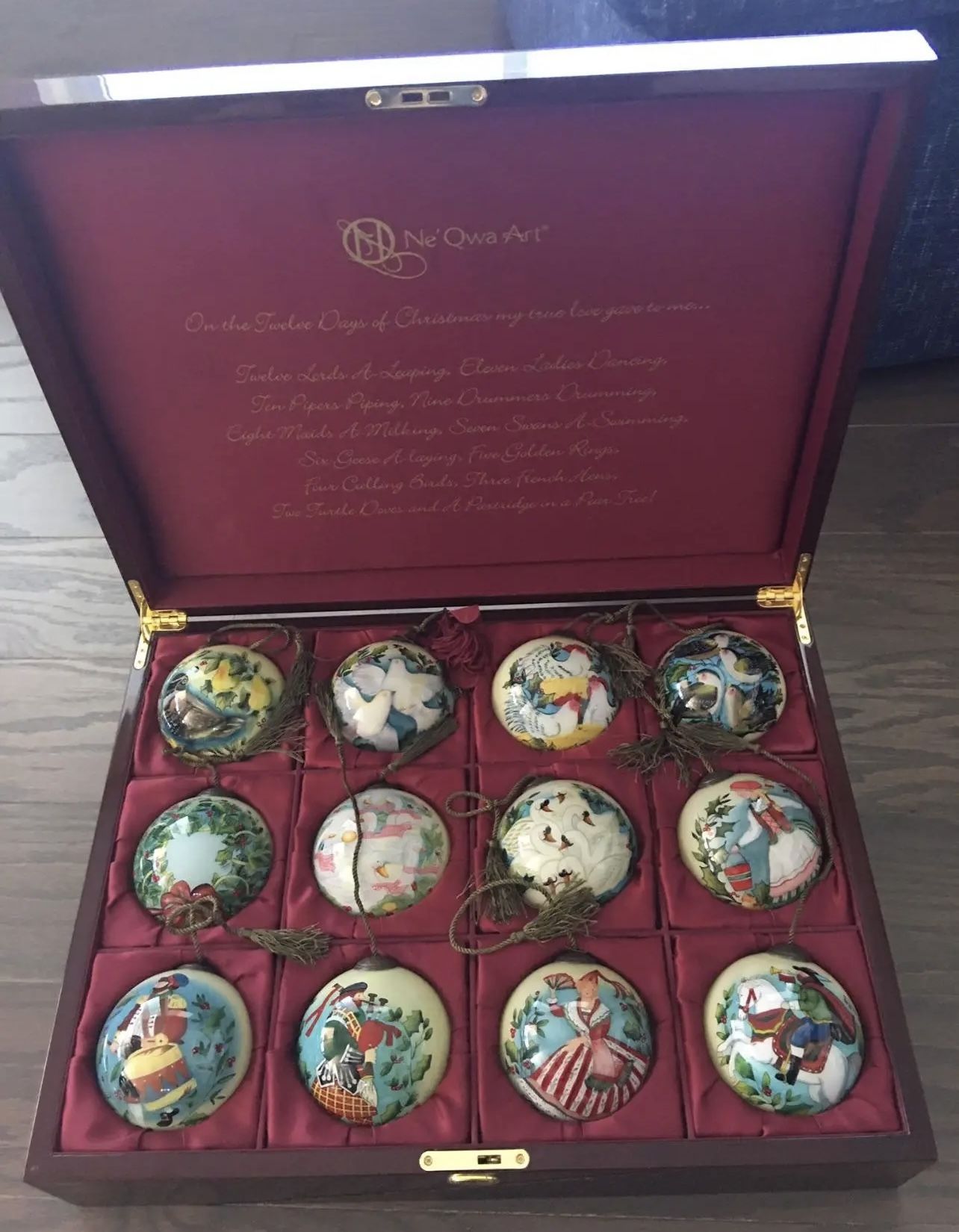 Hand painted Christmas Ornaments Set